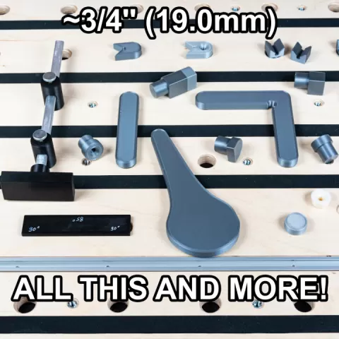 3/4'' / 19mm (19.0mm) Bench Dog Set with Levers, Cams, Stops, etc by Kristian Reinhart