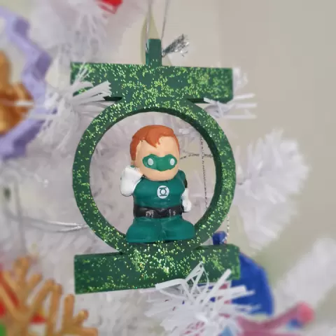 Green Lantern Christmas tree ornament pencil toppers or ooshies decoration by Air New