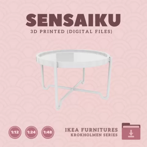 Miniature Replica 33. KROKHOLMEN Coffee Table for Miniature Dollhouse - IKEA - 3D Print Instant Download