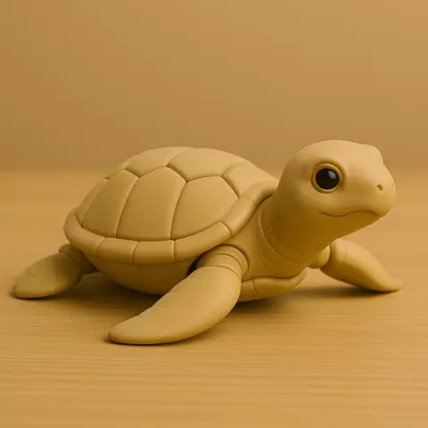 Smooth Sea Turtle – 3D Printed Decorative Model