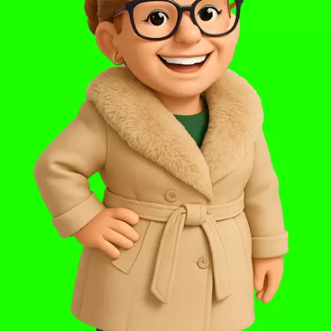 Mulher de Casaco Sorrindo
