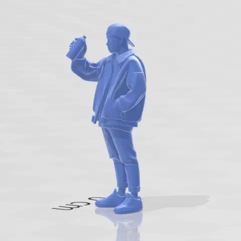 Urban Artist 1/64 - Realistic Graffiti Artist Diorama Figure (Spray Pose + Street Style!)