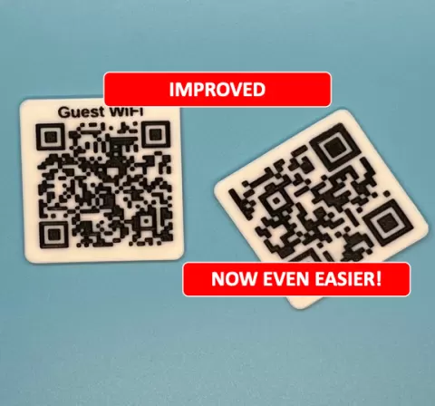 Easy and Customizable QR Code Plaques/Fridge Magnet for WiFi etc