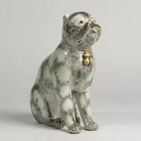 Chinese Porcelain Pug Dog B (One of a Pair) by The Hunt Museum