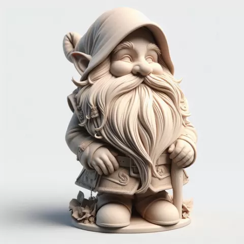 407 Fairy Tale Gnome – Full-Body Figurine on Base, character, miniature, fox, ARTE, gothic, gorgon, DND, minimalist, fantasy, art, figurine, collectible, Halloween, pomeranian, STL, 3d models, 3D printing