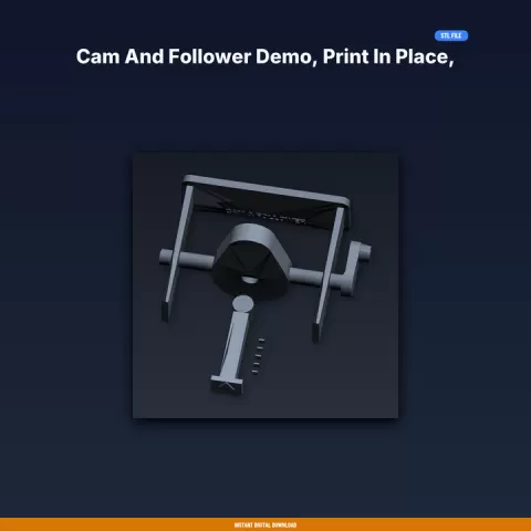 Cam and Follower Demo, Print in Place, Pear Shaped Cam, - STL File for 3D Printing by ForgeFile