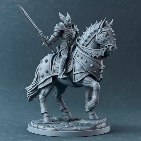 Armored Horse with Knight Sword - Dungeons and Dragons - Figure D&D by Chemikal 1993