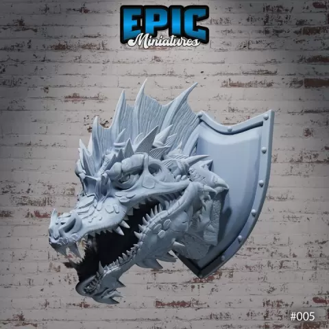 Green Dragon Wall Trophy / Drake Decoration / Collectible Monster / Fantasy Figure / Magical Beast Statue / Legendary Draconic Army by Epic-Miniatures