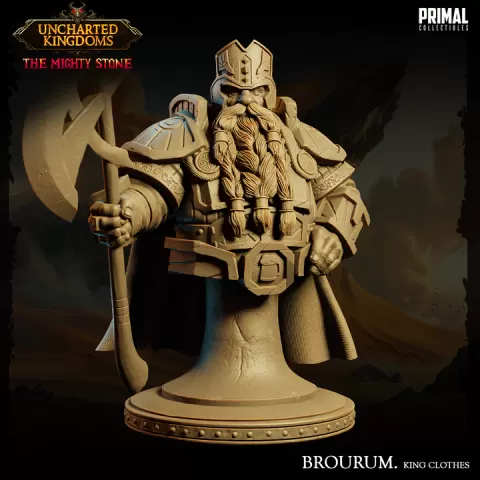 Dwarf - Brourum Axedelver - King Clothes - Bust - August 2024 - Uncharted Kingdoms by PRIMAL Collectibles