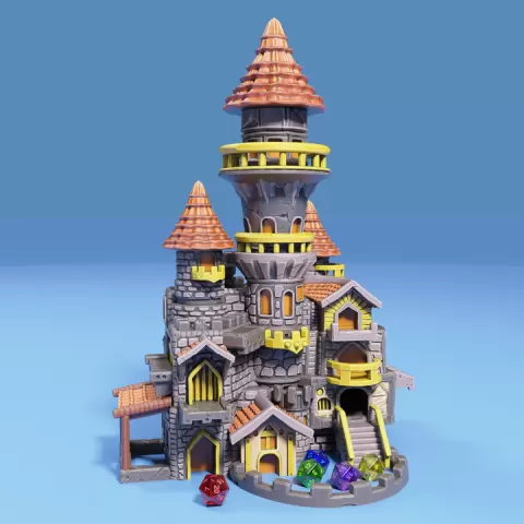 Castle Dice Tower / Random Outcome Tool / RPG Game Item / Board Gamer Equipment / Kingdom Decoration / Collectible Architecture / Fantasy Figure / Magical Building Statue by Epic-Miniatures