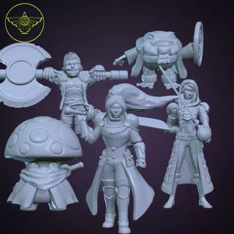 The Sky Splitters Adventuring Party by Art Crow Tabletop