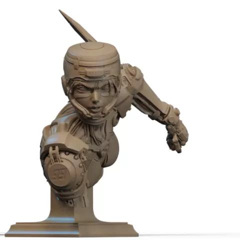 Alita Bust 3D Print