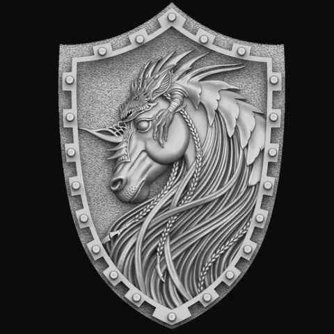 Horse with Dragon Pendant