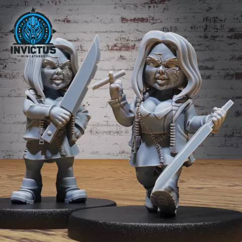 Evil Doll Girl Team / Horror Night Encounter / Crazy Killer / Voodoo Summoner / Haunted Demonic Toy / Undead Predator / Killing Lady / Humanoid Beast by Epic-Miniatures