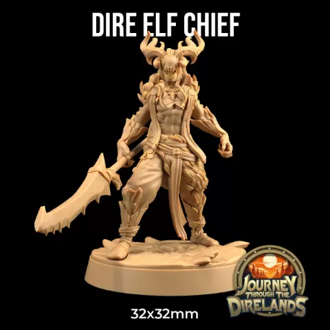Dire Elf Chief | PRESUPPORTED | Journey Through The Direlands by The Dragon Trappers Lodge