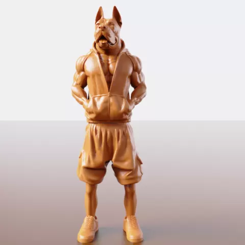 Muscular Dobby in Hoodie STL File | Urban Streetwear Animal Figure for 3D Printing