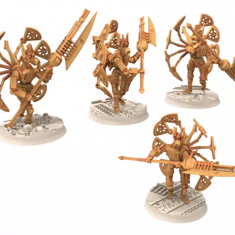 Cinan - Anubis - Chemou - Epiphi: Support, Battle Drone, space robot guardians of the Necropolis, modular posable miniatures by Proxywars