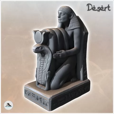 Statue of a Kneeling Senenmut from the Brooklyn Museum (8) - Canyon Sandy Landscape 28mm 15mm RPG DND Nomad Desertland African by Hartolia Miniatures
