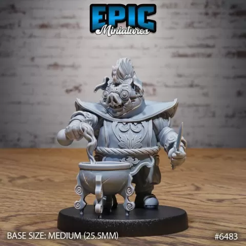 Alchemist Pig / Alchemy Animal / Ogre Warrior / Swine Creature / Bulky Animal Raider / Siege Beast / Forest Encounter by Epic-Miniatures