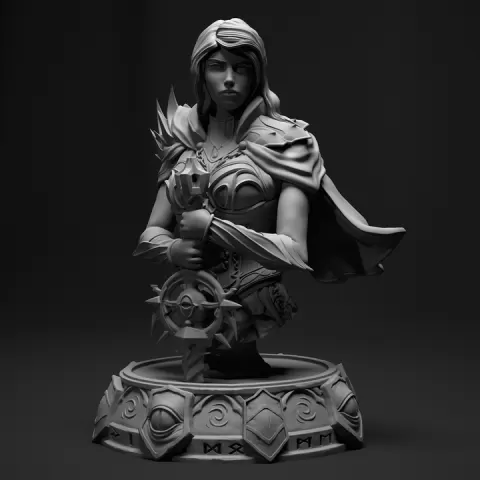 Warlock Bust level 3 by DartArt3D