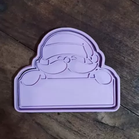 Cortante + Estampa Papa Noel con cartel / Santa Claus frame - Crafteros