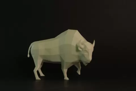 Low Poly Bison - RyKa 3D