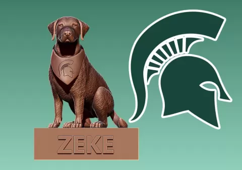 Zeke the Wonder Dog - Michigan State University Spartan foot - KHUONGTAINANG