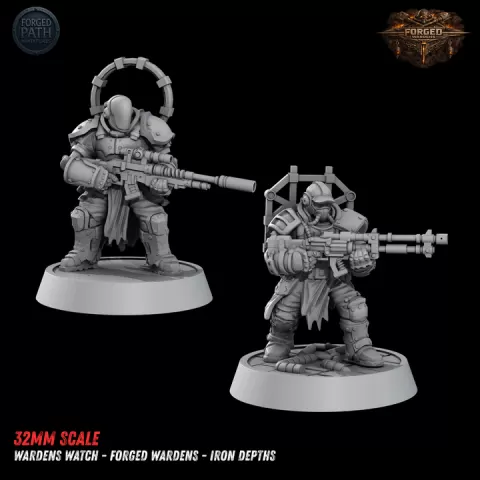 Wardens Watch – Forged Wardens | Iron Depths STL | 32mm Sci Fi Rifle Troops by Forged Path Miniatures