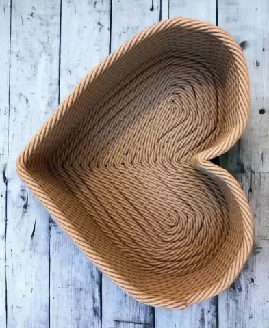 braided rope love basket