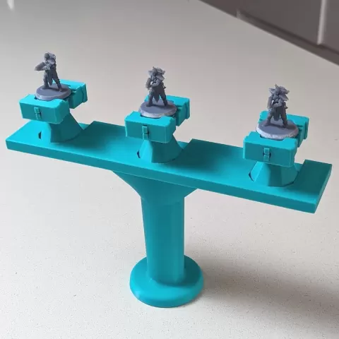 Miniature Paint Spray Platform Holder - 3 Up Multiple