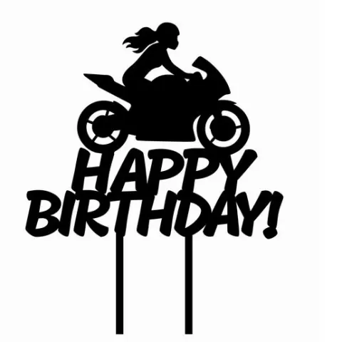 TOPPER CAKE BIKER BIKER BIKER MOTORCYCLE MOTORCYCLE ROUTES TRAVEL WOMAN