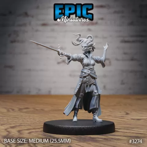 Gorgon Pirate Stance / Female Human Corsair / Medusa Quartermaster / Sea Warrior / Water Bandit / Ship Master by Epic-Miniatures