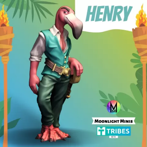 Kenku Flamingo - Henry the Flamingo Kenku by Moonlight Minis- Christine Van Patten