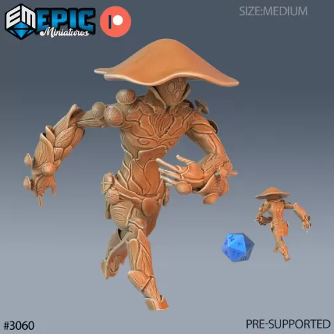 Mushroom Folk Running / Infested Warrior / Fungus Fighter / Mold Lord / Forest Guard / Swamp Guardian by Epic-Miniatures