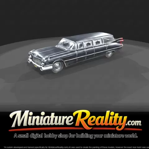 Cadillac* Coupe de Ville full-size hardtop, stylistic replica (1950s) — late-decade tailfin styling cues - HO 1:87