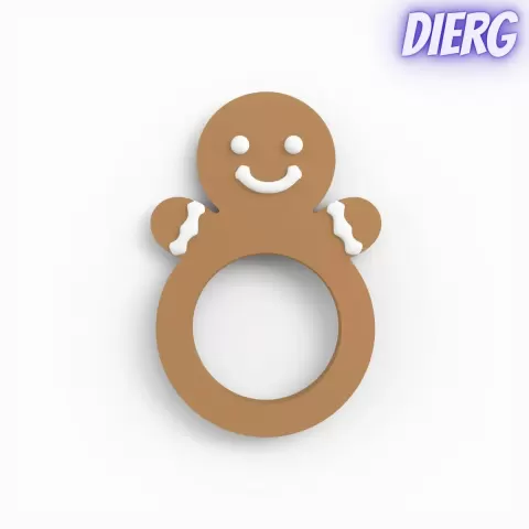 Gingerbread Man Napkin Ring Christmas Table Decor - DiErModels