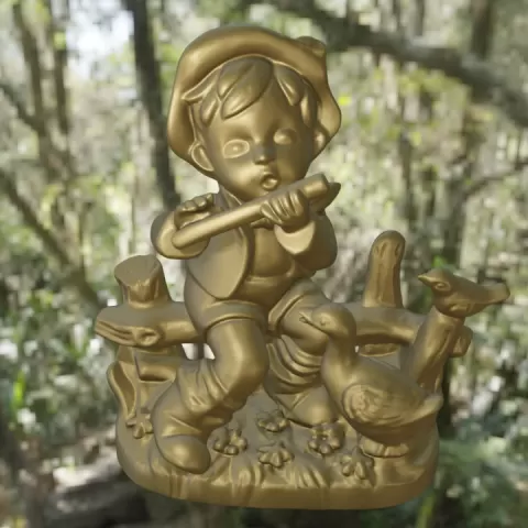 Garçon jouant de la flute by anthony