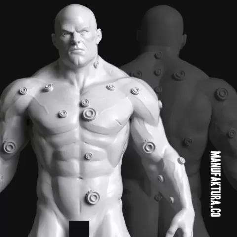 Unreleased Series 04a - Male Gene-Forged Warrior Father Without Armor Plate by Manufaktura Miniatures LLC