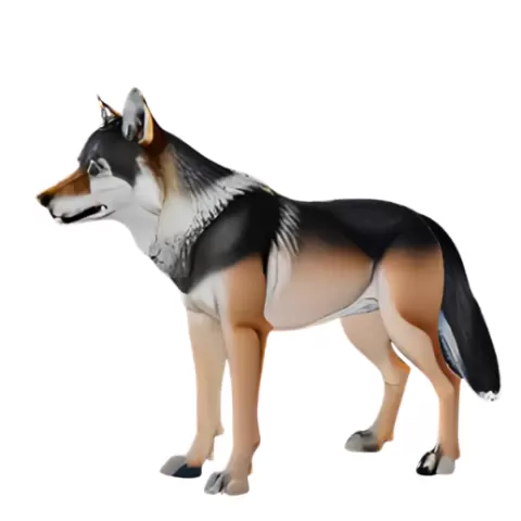 Realistic Colored Wolf