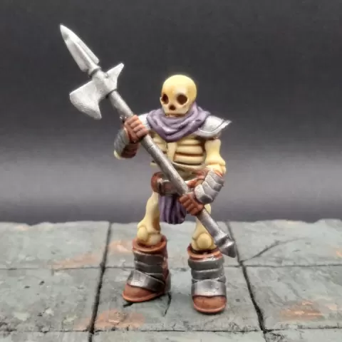 Skeleton Warrior, Halberd ; Miniature by LostPage