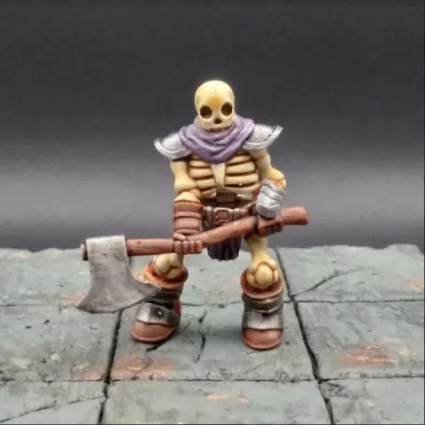 Skeleton Warrior, Axe ; Miniature by LostPage