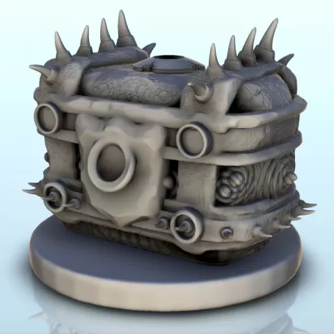 Wooden chest with buckle and horns on base (3) - Pirate Jungle Island Beach Piracy Caribbean terrain by Hartolia Miniatures