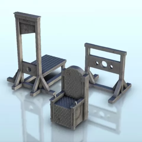 Set of instruments of torture (3) - Pirate Jungle Island Beach Piracy Caribbean Medieval terrain by Hartolia Miniatures