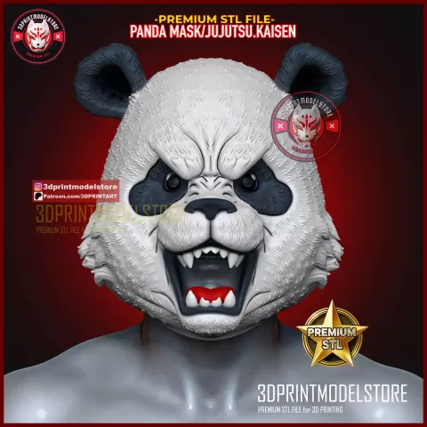 Panda Mask - Jujutsu Kaisen Anime Cosplay Halloween Costume - 3DPRINTMODELSTORE