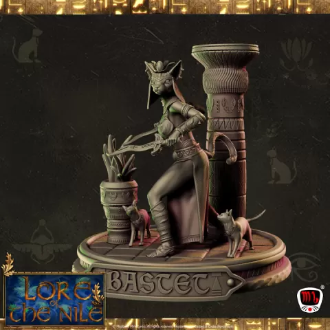 Bastet, Goddess of Beauty Diorama (pre-supported) by Mojibake Collectibles