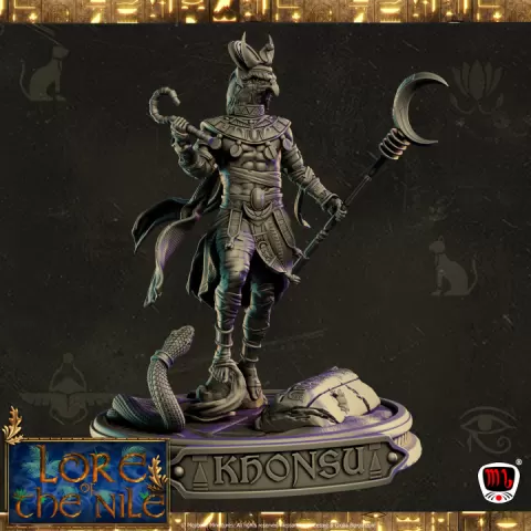 Khonsu, God of The Moon Diorama (Pre-supported) by Mojibake Collectibles