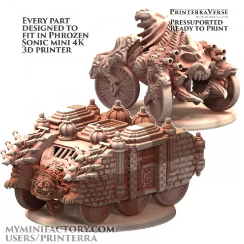 011 EMERALD GENETIST Troop Transport Barong Keretha and Simigura Plague Hauler Ram by Printerra Studios