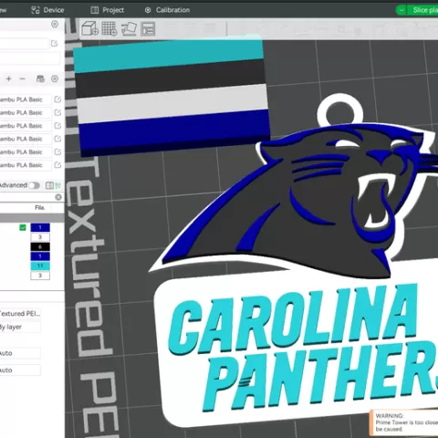 NFL Carolina Panthers Keychan Shield Printable and Renderable