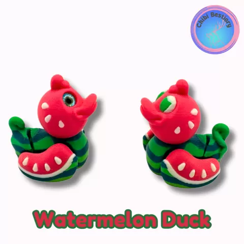 Watermelon Duck Flexi by ChibiBestiary