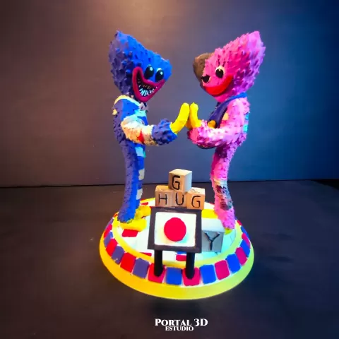 huggy wuggy and kissy missy diorama - Portal 3D Estudio